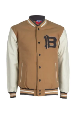 Bomber college Benning con maniche in ecopelle