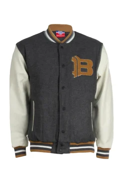 Bomber college Benning con maniche in ecopelle