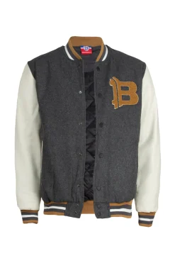Bomber college Benning con maniche in ecopelle