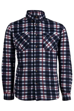 Camicia a quadri in pile con bottoni e doppio taschino