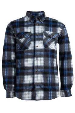 Camicia a quadri in pile con bottoni e doppio taschino