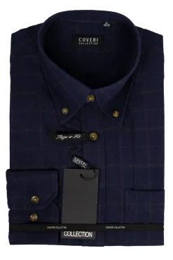 Camicia a quadri uomo button down in flanella