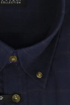Camicia a quadri uomo button down in flanella