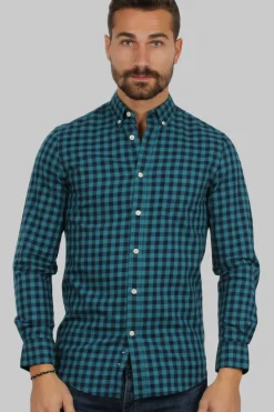 Camicia button down a quadri semi slim fit