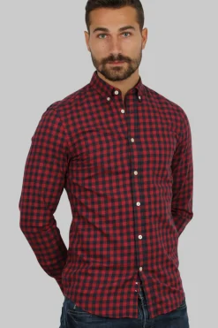 Camicia button down a quadri semi slim fit