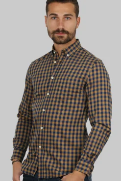 Camicia button down a quadri semi slim fit