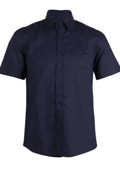 Camicia button down mezza manica in lino