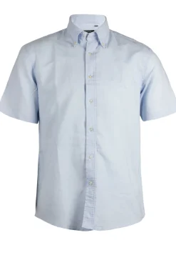 Camicia button down mezza manica in lino
