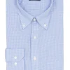 Camicia classica a quadri in puro cotone con button down