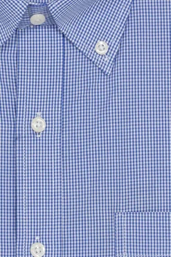 Camicia classica a quadri in puro cotone con button down