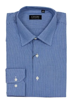 Camicia classica a righe in puro cotone con collo classico