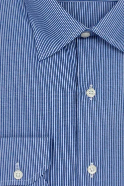 Camicia classica a righe in puro cotone con collo classico