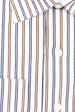 Camicia classica a righe in puro cotone con collo classico