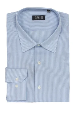 Camicia classica a righe in puro cotone con collo classico