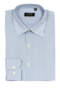 Camicia classica a righe in puro cotone con collo classico
