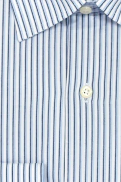 Camicia classica a righe in puro cotone con collo classico