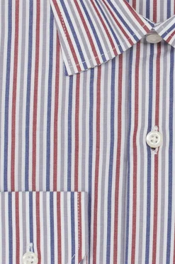 Camicia classica a righe in puro cotone con collo classico