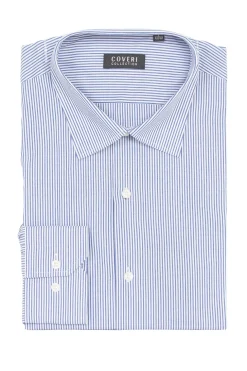 Camicia classica a righe in puro cotone con collo classico