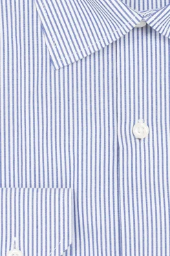 Camicia classica a righe in puro cotone con collo classico