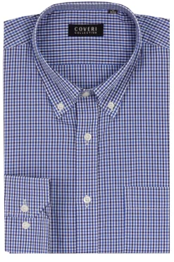 Camicia classica button down manica lunga a quadretti o righe