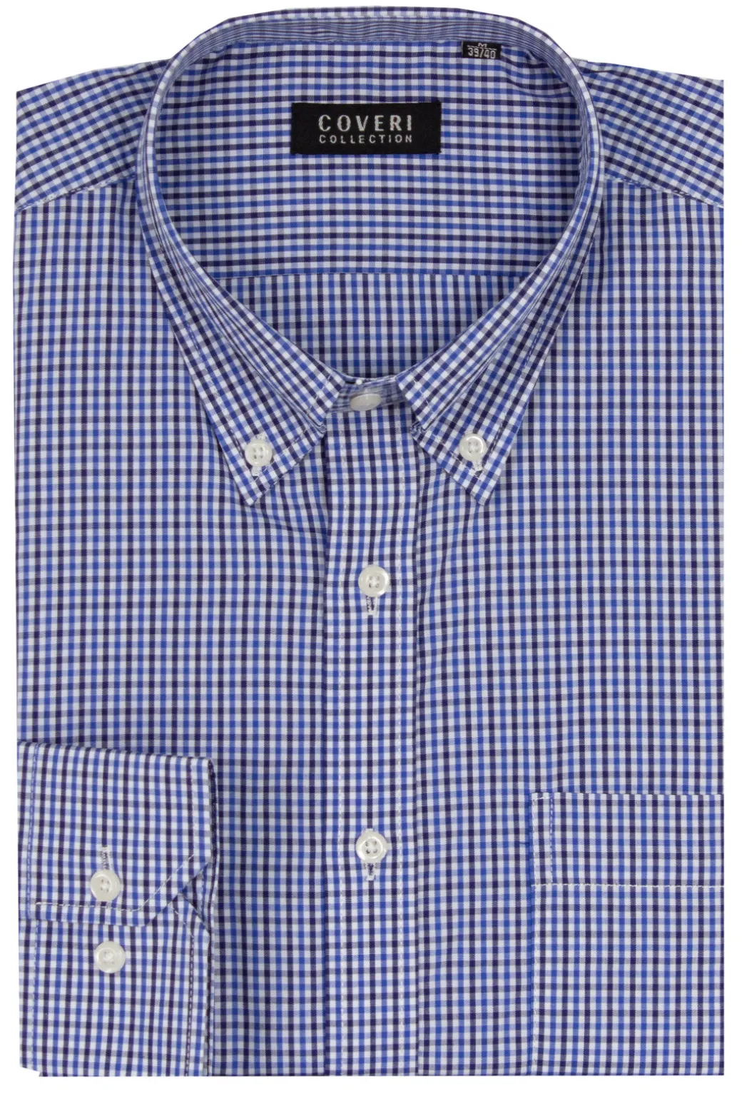 Camicia classica button down manica lunga a quadretti o righe