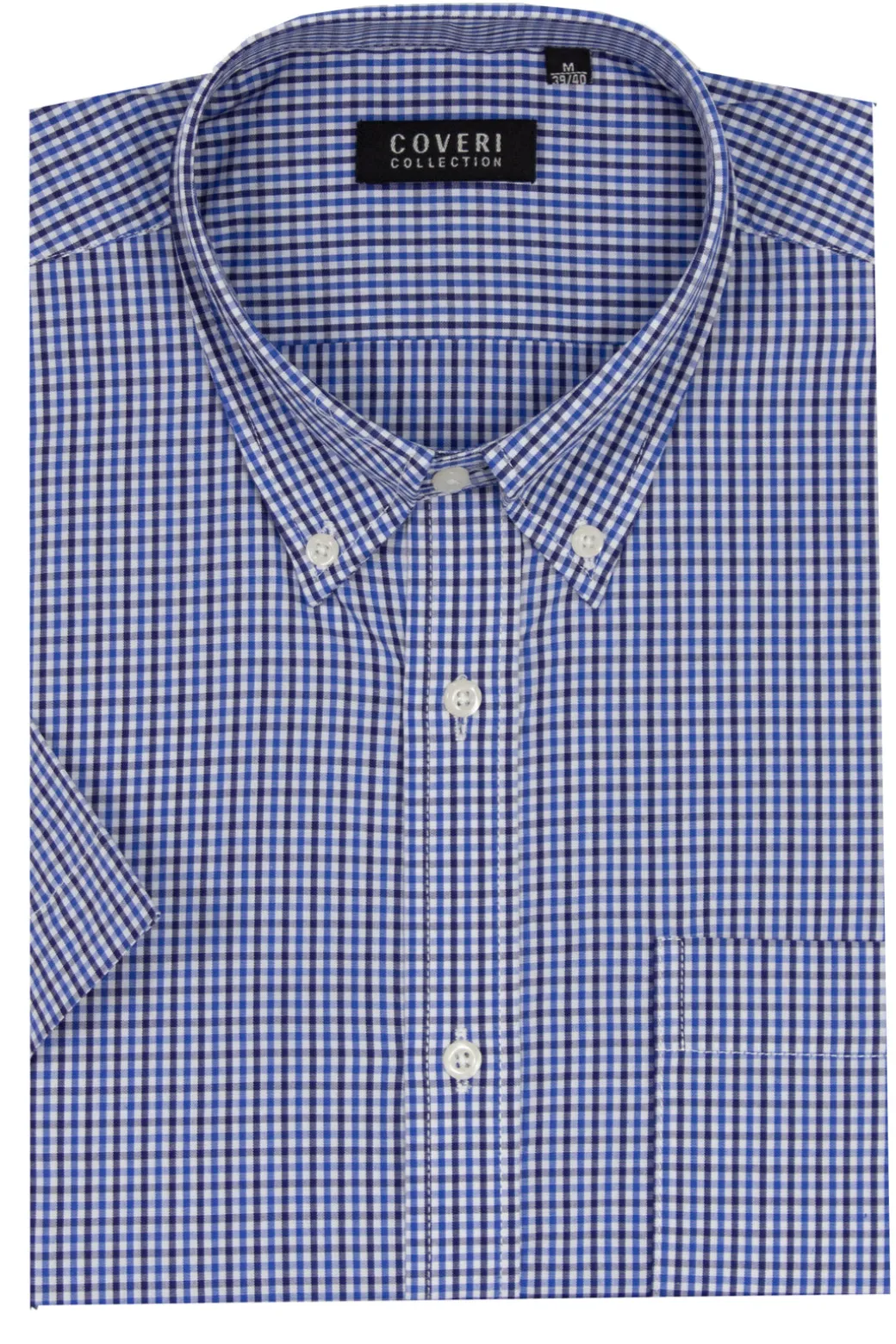Camicia classica button down manica corta a quadretti