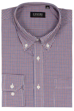 Camicia classica button down manica lunga a quadretti o righe