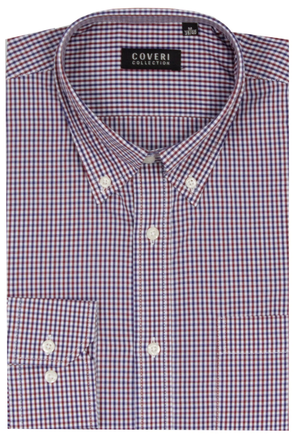 Camicia classica button down manica lunga a quadretti o righe