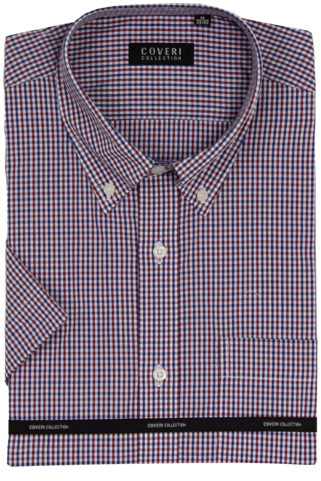 Camicia classica button down manica corta a quadretti