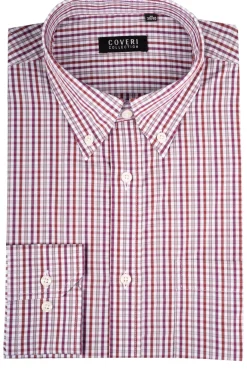 Camicia classica button down regular in puro cotone fantasia a righe