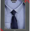 Camicia classica collo classico a righe con cravatta in scatola