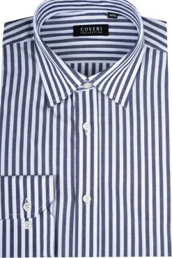 Camicia classica collo italiano in puro cotone fantasia a righe