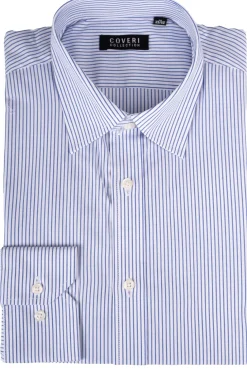 Camicia classica collo italiano in puro cotone fantasia a righe