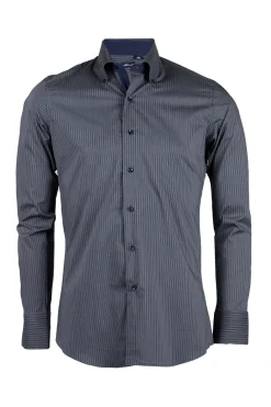 Camicia classica da uomo con righe grigie