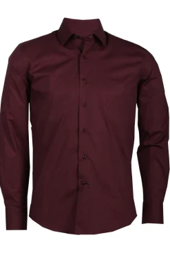 Camicia classica da uomo in cotone elasticizzato con collo classico