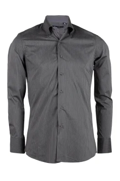 Camicia classica da uomo con righe grigie