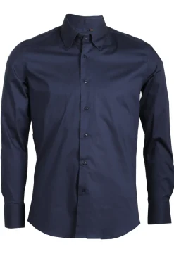Camicia classica da uomo in cotone elasticizzato button down