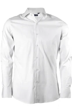 Camicia classica da uomo in cotone elasticizzato con collo classico