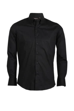 Camicia classica da uomo in cotone elasticizzato button down