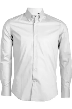 Camicia classica da uomo in cotone elasticizzato button down