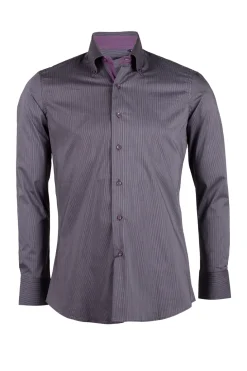 Camicia classica da uomo con righe grigie