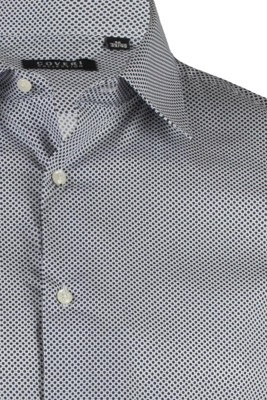 Camicia collo classico in cotone microfantasia