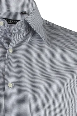 Camicia collo classico in cotone microfantasia