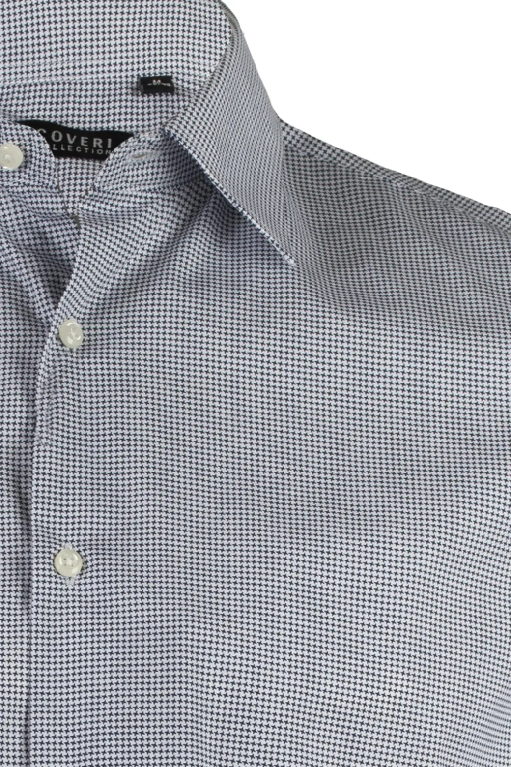 Camicia collo classico in cotone microfantasia