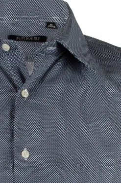 Camicia collo classico in cotone microfantasia