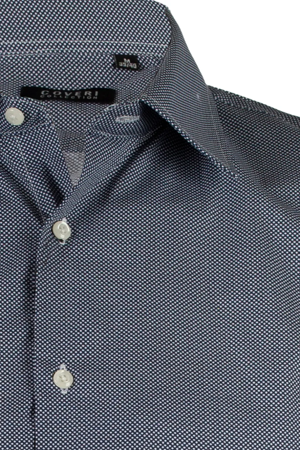 Camicia collo classico in cotone microfantasia