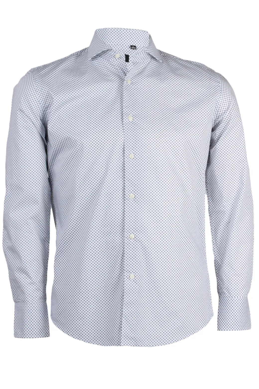 Camicia collo classico in cotone microfantasia