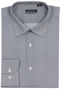 Camicia collo classico regular in cotone microfantasia