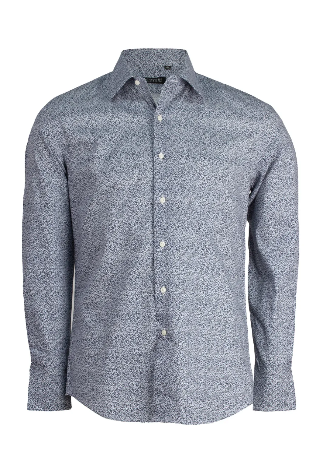Camicia collo classico regular in cotone microfantasia