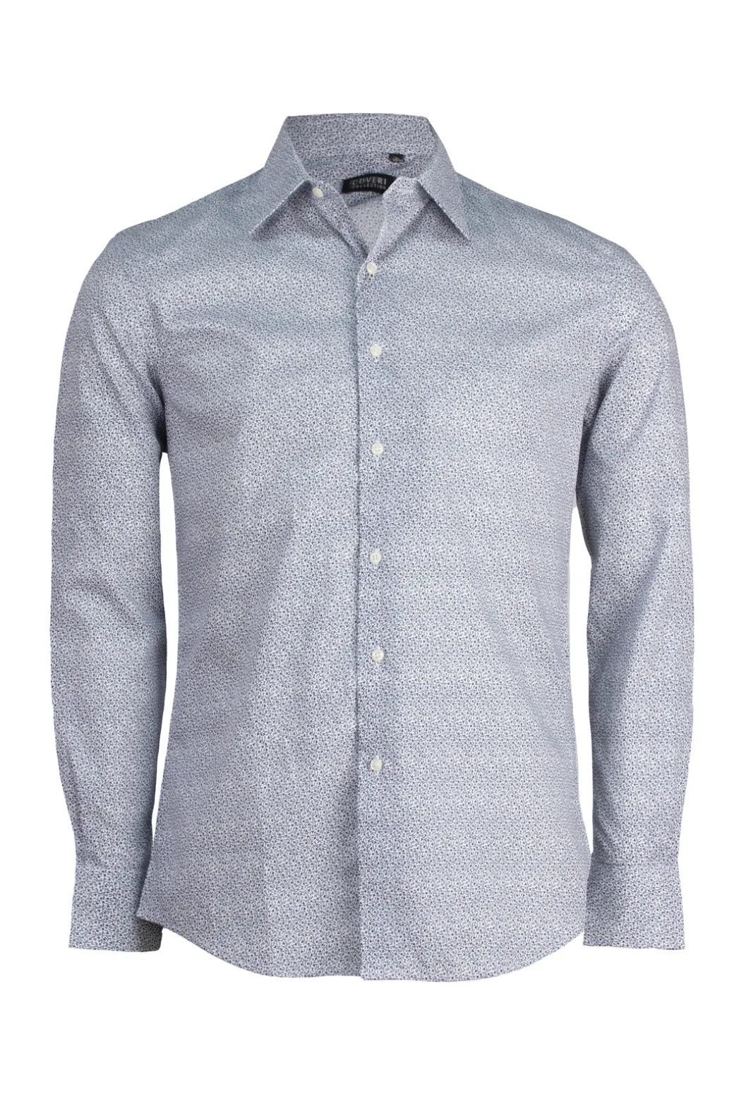 Camicia collo classico regular in cotone microfantasia